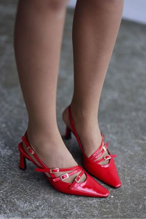 کفش مجلسی قرمز زنانه پاشنه نازک selinshoes - کد 797140546