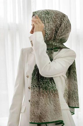 شال سبز زنانه Medine İpeği Vissona - کد 797184111