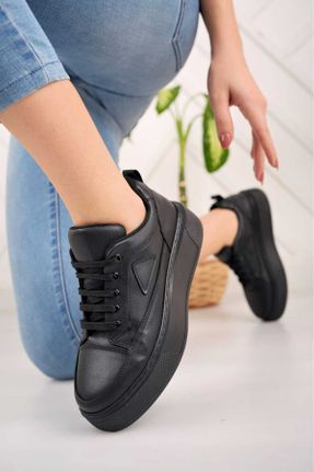 کفش کژوال مشکی زنانه چرم مصنوعی پاشنه کوتاه ( 4 - 1 cm ) پاشنه ساده کد 797200287