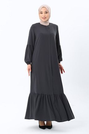 کلاه و ابایا طوسی زنانه بافتنی ASİLNUR - کد 797214072