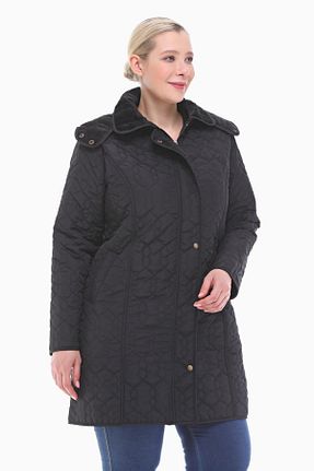 کاپشن سایز بزرگ مشکی زنانه کلاسیک VETRE - کد 132650044