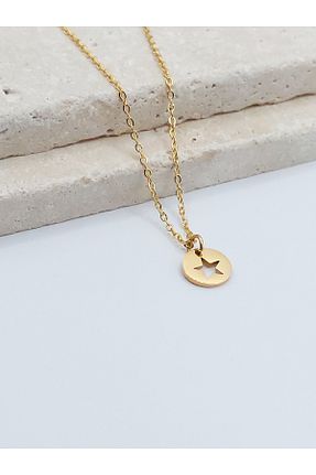 گردنبند استیل ( فولاد ) طلائی زنانه استیل (فولاد) CAPRA PROJECT - کد 797396972