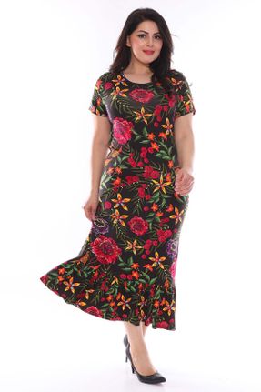 لباس مشکی زنانه سایز بزرگ بافت پلی اورتان کد 39748017
