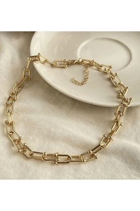 گردنبند جواهر طلائی زنانه فلزی کد 797679649