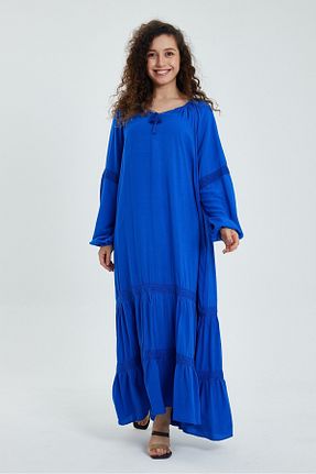 لباس سایز بزرگ آبی زنانه ویسکون Eceyaman moda - کد 797808976