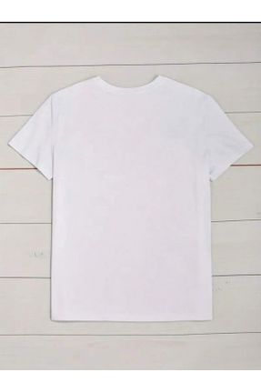 تی شرت سفید زنانه یقه گرد رگولار تکی بیسیک کد 797751518