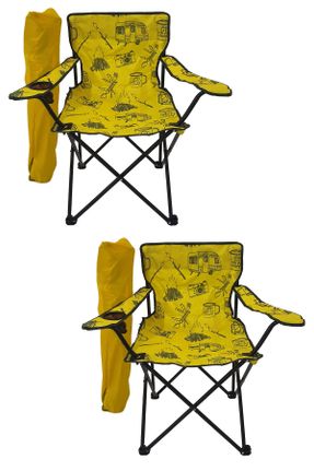 صندلی کمپ زرد فلزی 2
