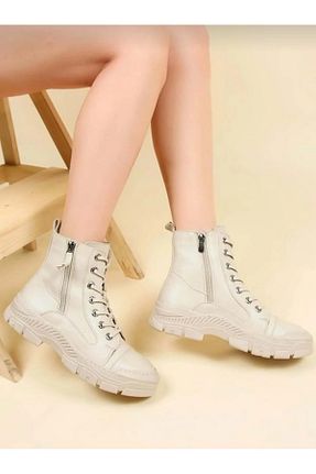 بوت / نیم بوت بژ زنانه چرم مصنوعی BRGL - کد 781664933