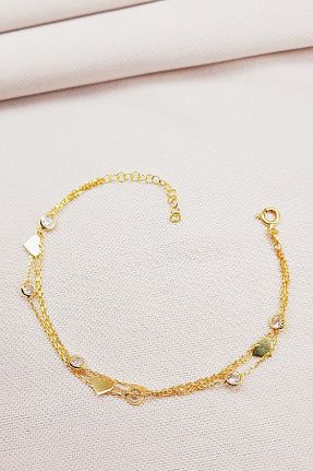 دستبند نقره طلائی زنانه 925 عیار Oruçoğlu Gümüşçülük - کد 349412558
