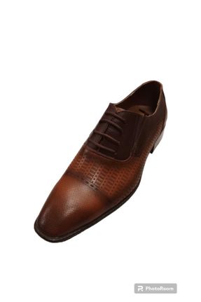 کفش کلاسیک قهوه ای مردانه چرم طبیعی پاشنه کوتاه ( 4 - 1 cm ) پاشنه ساده کد 797362169