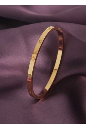 دستبند استیل طلائی زنانه فولاد ( استیل ) کد 797397089