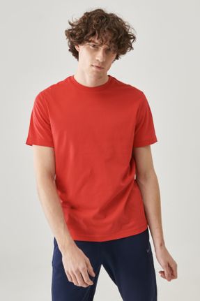 تی شرت قرمز مردانه رگولار پنبه (نخی) یقه خدمه کد 797753845