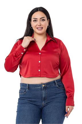 پیراهن سایز بزرگ قرمز زنانه سایز بزرگ DISENTIS MODEST - کد 797672671