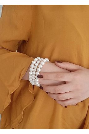 دستبند مروارید بژ SmY Bag - کد 797805996