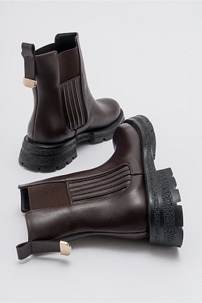 بوت / نیم بوت قهوه ای زنانه چرم مصنوعی luvishoes - کد 790973282