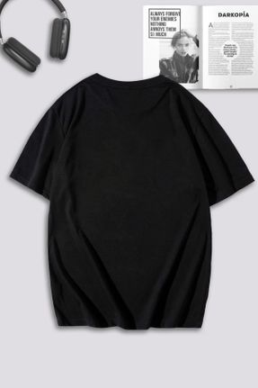 تی شرت مشکی زنانه اورسایز یقه گرد پنبه - پلی استر کد 798031632