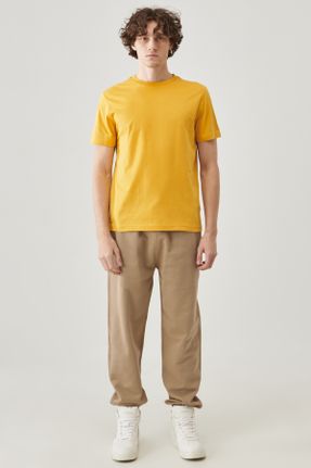 تی شرت زرد مردانه رگولار پنبه (نخی) یقه خدمه کد 797753222