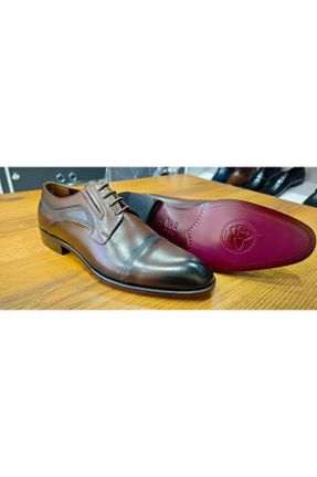 کفش کلاسیک قهوه ای مردانه چرم طبیعی پاشنه کوتاه ( 4 - 1 cm ) پاشنه ساده کد 797520105