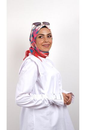 روسری سفید پلی استر Akel - کد 797532812