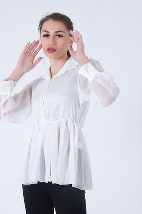 بلوز سفید زنانه ساده Feminist - کد 797670070