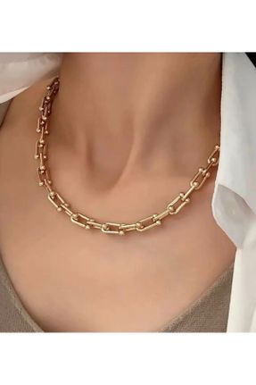 گردنبند جواهر طلائی زنانه فلزی کد 797679649