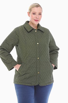 کاپشن سایز بزرگ خاکی زنانه کلاسیک VETRE - کد 132628220
