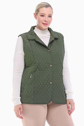جلیقه سایز بزرگ خاکی زنانه کلاسیک VETRE - کد 195203080
