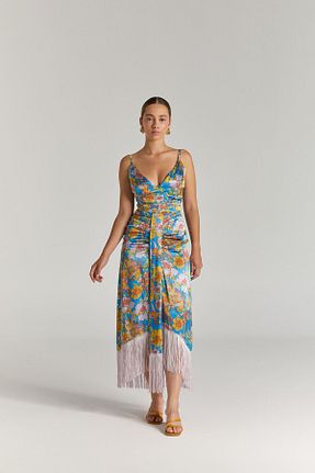 ست بالاتنه و پائین تنه آبی زنانه بافتنی Nur OSKAY - کد 324601703