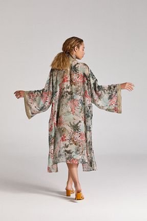 کیمونو و کافتان طوسی زنانه بافتنی Nur OSKAY - کد 125775685