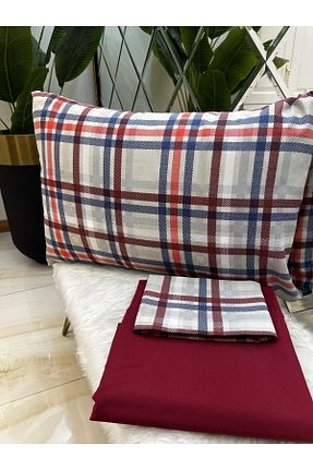 ست ملحفه تکنفره زرشکی Lastiksiz micoton - کد 784352680