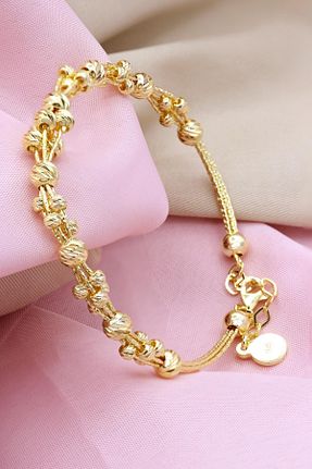 دستبند نقره طلائی زنانه 925 عیار Akyüz Gümüş - کد 105618352