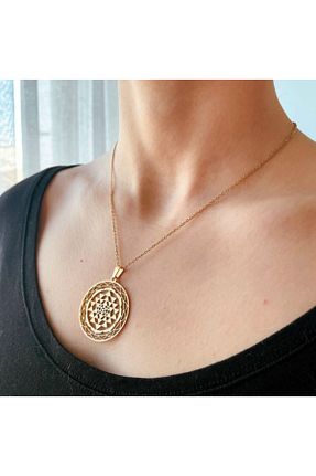 گردنبند استیل ( فولاد ) زرد زنانه استیل (فولاد) Yuka Dükkan - کد 36762439