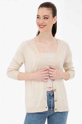 پلیور بژ زنانه رگولار Pierre Cardin - کد 104632541