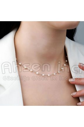 گردنبند مروارید سفید مروارید فرهنگی Ahsen - کد 58709313
