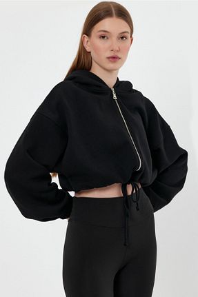 سوئیشرت مشکی زنانه ساده LAMODEMAPASS - کد 658312095