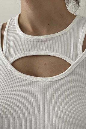 بلوز سفید زنانه ساده İstangül Butik - کد 316133295