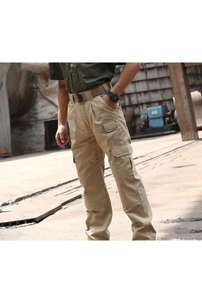 شلوار اسپرت بژ مردانه پنبه ای ervo tactical - کد 333650959