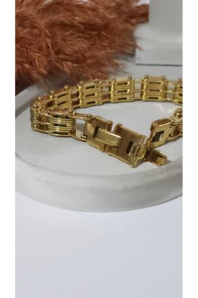 دستبند استیل طلائی زنانه فولاد ( استیل ) کد 798329718