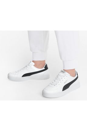 کفش اسنیکر سفید زنانه بند دار چرم کد 798588437