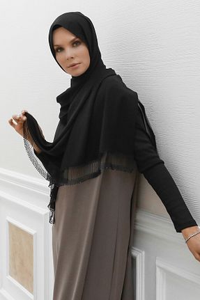 شال مشکی زنانه ابریشم Clasp - کد 49771166