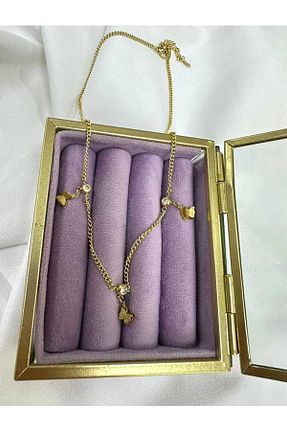 گردنبند استیل ( فولاد ) طلائی زنانه استیل (فولاد) QUPOON - کد 744181199