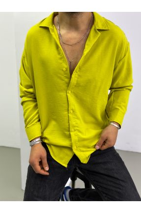 پیراهن سبز مردانه یقه پیراهنی رگولار پنبه - پلی استر کد 798687172
