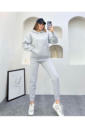 ست گرمکن طوسی زنانه پاچه کش دار NEGKRON - کد 772744335