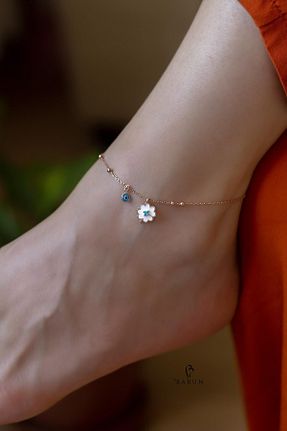 خلخال نقره صورتی زنانه By Barun Silver - کد 317604053