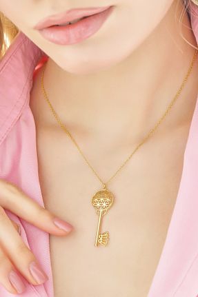 گردنبند نقره طلائی زنانه 925 عیار AcestesDesign - کد 776226359