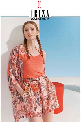 کیمونو و کافتان نارنجی زنانه بافتنی SENFONİ IBIZA - کد 739972416