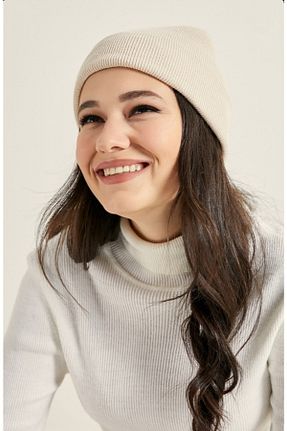 کلاه پشمی بژ زنانه پنبه ای MSA - کد 357952042