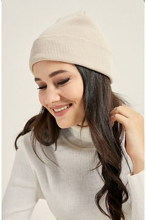 کلاه پشمی بژ زنانه پنبه ای MSA - کد 357952042