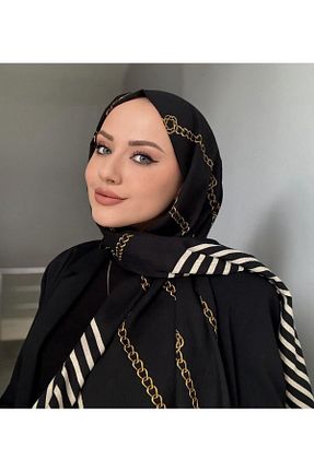 روسری مشکی پنبه پلی استر çiğdem eşarp - کد 798650622