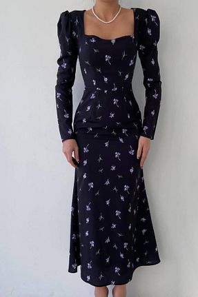 لباس مشکی زنانه بافتنی vuvutasarım - کد 798514932
